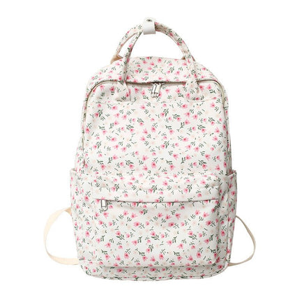 Korean Style Floral Schoolbag for Girls - Cute and Functional Backpack for Junior and Middle School Students Small Floral