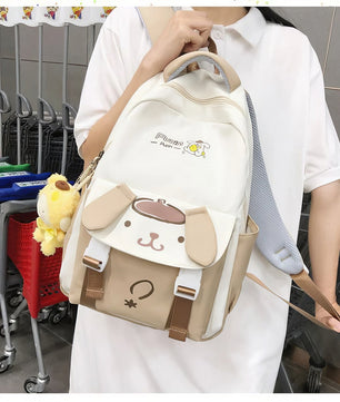 Kuromi Backpack Cute School Bag Anime Shoulder Bag Melody PomPom Purin Bag - Lusy Store LLC