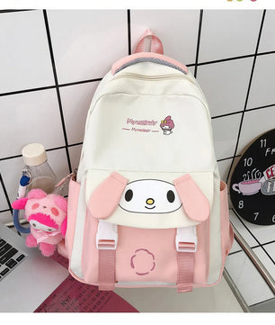Kuromi Backpack Cute School Bag Anime Shoulder Bag Melody PomPom Purin Bag - Lusy Store LLC