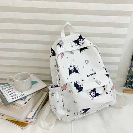 Kuromi Backpack Kawaii Laptop Bacpack School Bag for Teenage Girls White 16.1"x11.4"x5.1"