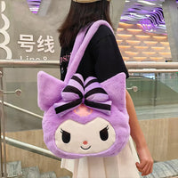 Kuromi Backpack Kawaii Plush Bag Cute Cartoon Handbag Makeup Storage Bag Gifts Pink 20.9"x15.0"