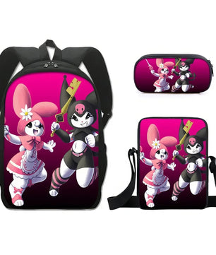 Kuromi Backpack Melody Casual Schoolbag Shoulder Bag Pencil Case - Lusy Store LLC