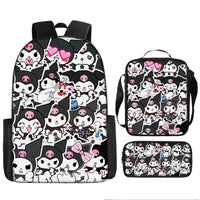 Kuromi Backpack Melody Casual Schoolbag Shoulder Bag Pencil Case 11 3pcs