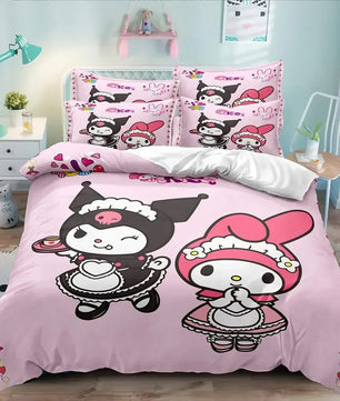 Kuromi Bedspread Quilt Cover Bedding Set Cosplay Accessories Children's Gifts - Lusy Store LLC