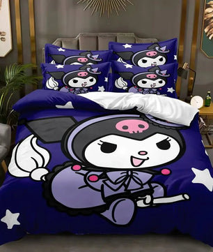 Kuromi Bedspread Quilt Cover Bedding Set Cosplay Accessories Children's Gifts - Lusy Store LLC