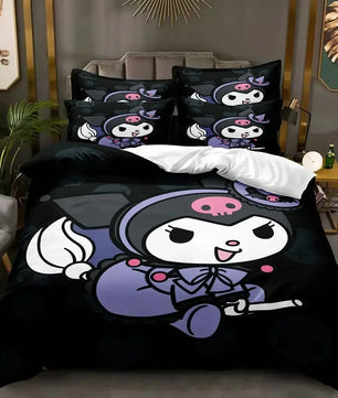 Kuromi Bedspread Quilt Cover Bedding Set Cosplay Accessories Children's Gifts - Lusy Store LLC