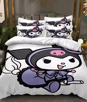 Kuromi Bedspread Quilt Cover Bedding Set Cosplay Accessories Children's Gifts - Lusy Store LLC