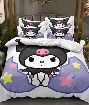 Kuromi Bedspread Quilt Cover Bedding Set Cosplay Accessories Children's Gifts - Lusy Store LLC