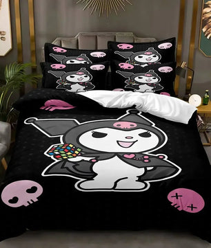 Kuromi Bedspread Quilt Cover Bedding Set Cosplay Accessories Children's Gifts - Lusy Store LLC