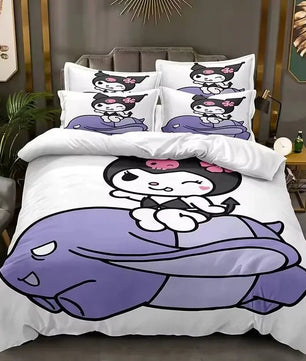 Kuromi Bedspread Quilt Cover Bedding Set Cosplay Accessories Children's Gifts - Lusy Store LLC