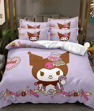 Kuromi Bedspread Quilt Cover Bedding Set Cosplay Accessories Children's Gifts - Lusy Store LLC
