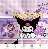 Kuromi Duvet Cover and Pillowcase Twill Weave Polyester Camping Bedding Machine Washable