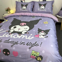 Kuromi Duvet Cover Purple Style Single Double Soft and Comfortable