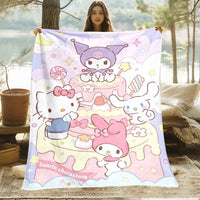 Kuromi Melody Hello Kitty Blanket For Sofas Bedroom Living Rooms Travel Picnics 11