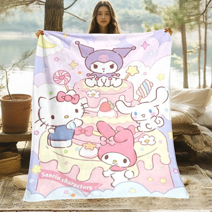 Kuromi Melody Hello Kitty Blanket For Sofas Bedroom Living Rooms Travel Picnics 11