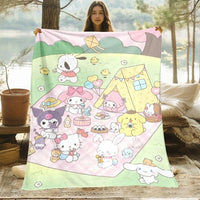 Kuromi Melody Hello Kitty Blanket For Sofas Bedroom Living Rooms Travel Picnics 6