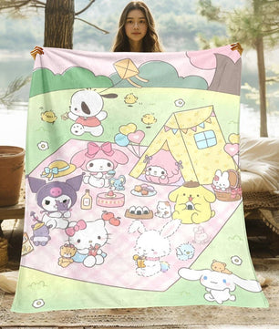 Kuromi Melody Hello Kitty Blanket For Sofas Bedroom Living Rooms Travel Picnics - Lusy Store LLC