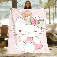 Kuromi Melody Hello Kitty Blanket For Sofas Bedroom Living Rooms Travel Picnics 3