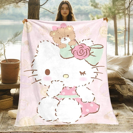 Kuromi Melody Hello Kitty Blanket For Sofas Bedroom Living Rooms Travel Picnics 3