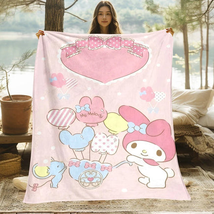 Kuromi Melody Hello Kitty Blanket For Sofas Bedroom Living Rooms Travel Picnics 2