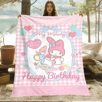 Kuromi Melody Hello Kitty Blanket For Sofas Bedroom Living Rooms Travel Picnics 8
