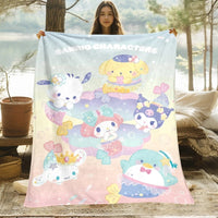 Kuromi Melody Hello Kitty Blanket For Sofas Bedroom Living Rooms Travel Picnics 4