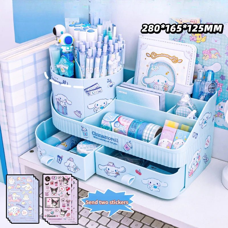 Kuromi Rotating Drawer Pen Holder Storage Box Large Capacity Desktop Cute Multi - functional Storage Rack - Lusy Store LLC