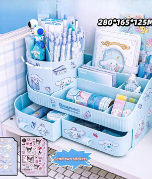 Kuromi Rotating Drawer Pen Holder Storage Box Large Capacity Desktop Cute Multi - functional Storage Rack - Lusy Store LLC