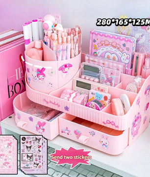 Kuromi Rotating Drawer Pen Holder Storage Box Large Capacity Desktop Cute Multi - functional Storage Rack - Lusy Store LLC