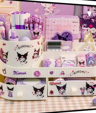 Kuromi Rotating Drawer Pen Holder Storage Box Large Capacity Desktop Cute Multi - functional Storage Rack - Lusy Store LLC