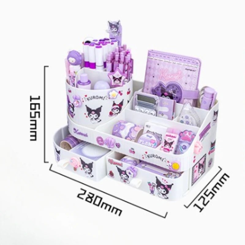 Kuromi Rotating Drawer Pen Holder Storage Box Large Capacity Desktop Cute Multi - functional Storage Rack - Lusy Store LLC