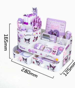 Kuromi Rotating Drawer Pen Holder Storage Box Large Capacity Desktop Cute Multi - functional Storage Rack - Lusy Store LLC