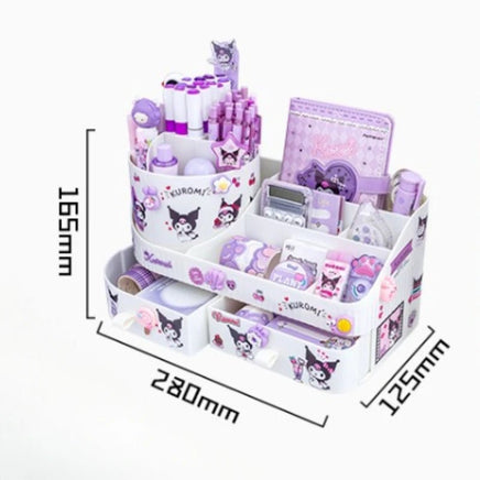 Kuromi Rotating Drawer Pen Holder Storage Box Large Capacity Desktop Cute Multi-functional Storage Rack
