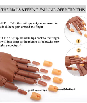 Manicure practice hand activity prosthetic hand - Lusy Store LLC 