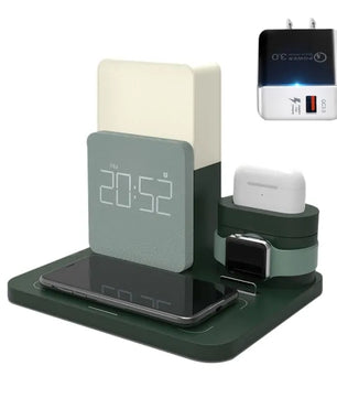 LED Light Bedside Lamp Qi Wireless Charger Dock - Lusy Store LLC 
