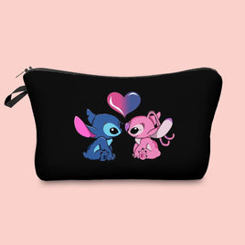 Large Capacity Cartoon Disney Stitch Makeup Bag for Girls - Multifunctional Cosmetic Storage Case A 8.3x3.9x4.7 inch