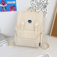 Large Capacity Simple Fashion Schoolbag for Women White