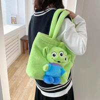Large Capacity Stitch Cartoon Plush Toy Strawberry Bear Bag for Student Storage - Lusy Store LLC