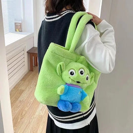 Large Capacity Stitch Cartoon Plush Toy Strawberry Bear Bag for Student Storage - Lusy Store LLC