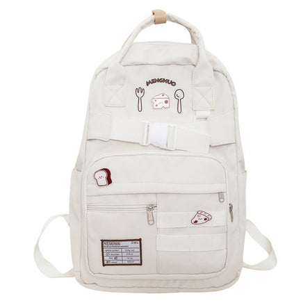 Large Capacity Travel Backpack for Women's Junior and Middle School Students White