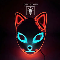 Halloween LED Cat Mask Light Red Blue 24.5 x 17.5 Centimeters
