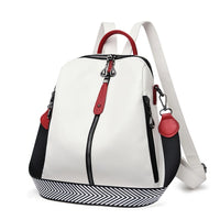 Leather Backpack Fashion Backpack Soft Leather Travel Dayback White 11.81x11.02x4.72