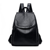 Leather Backpack Fashion Female Shoulder Bag Mochilas School Bags For Teenage Girls Black