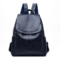 Leather Backpack Fashion Female Shoulder Bag Mochilas School Bags For Teenage Girls Blue