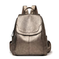 Leather Backpack Fashion Female Shoulder Bag Mochilas School Bags For Teenage Girls Bronze