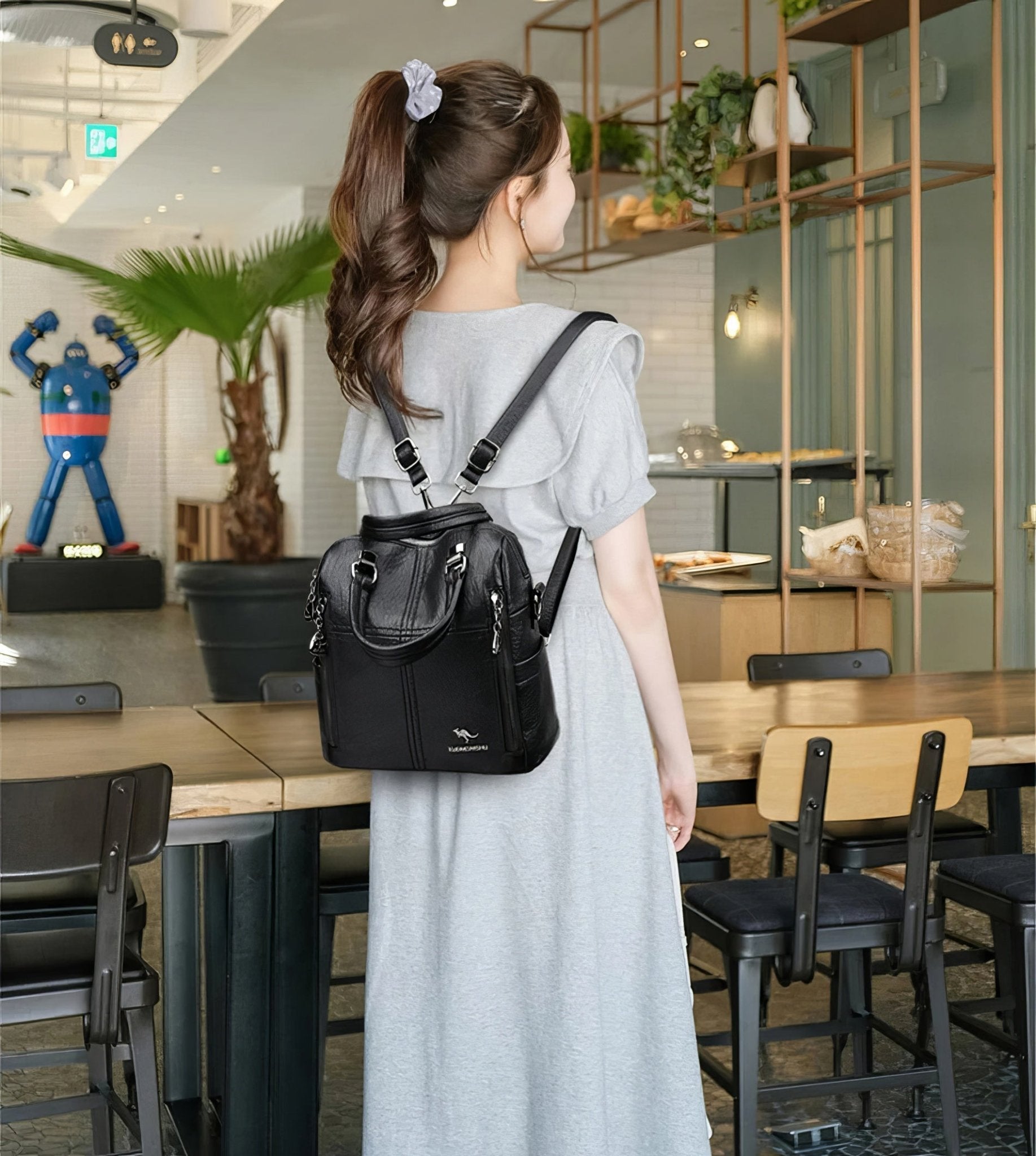 Leather Backpack High Quality Women Shoulder Bags Multifunction Travel Backpack - Lusy Store LLC