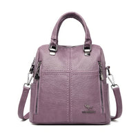 Leather Backpack High Quality Women Shoulder Bags Multifunction Travel Backpack - Lusy Store LLC