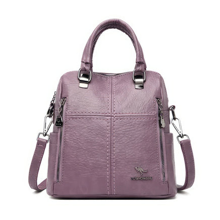 Leather Backpack High Quality Women Shoulder Bags Multifunction Travel Backpack - Lusy Store LLC