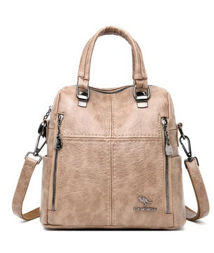 Leather Backpack High Quality Women Shoulder Bags Multifunction Travel Backpack - Lusy Store LLC