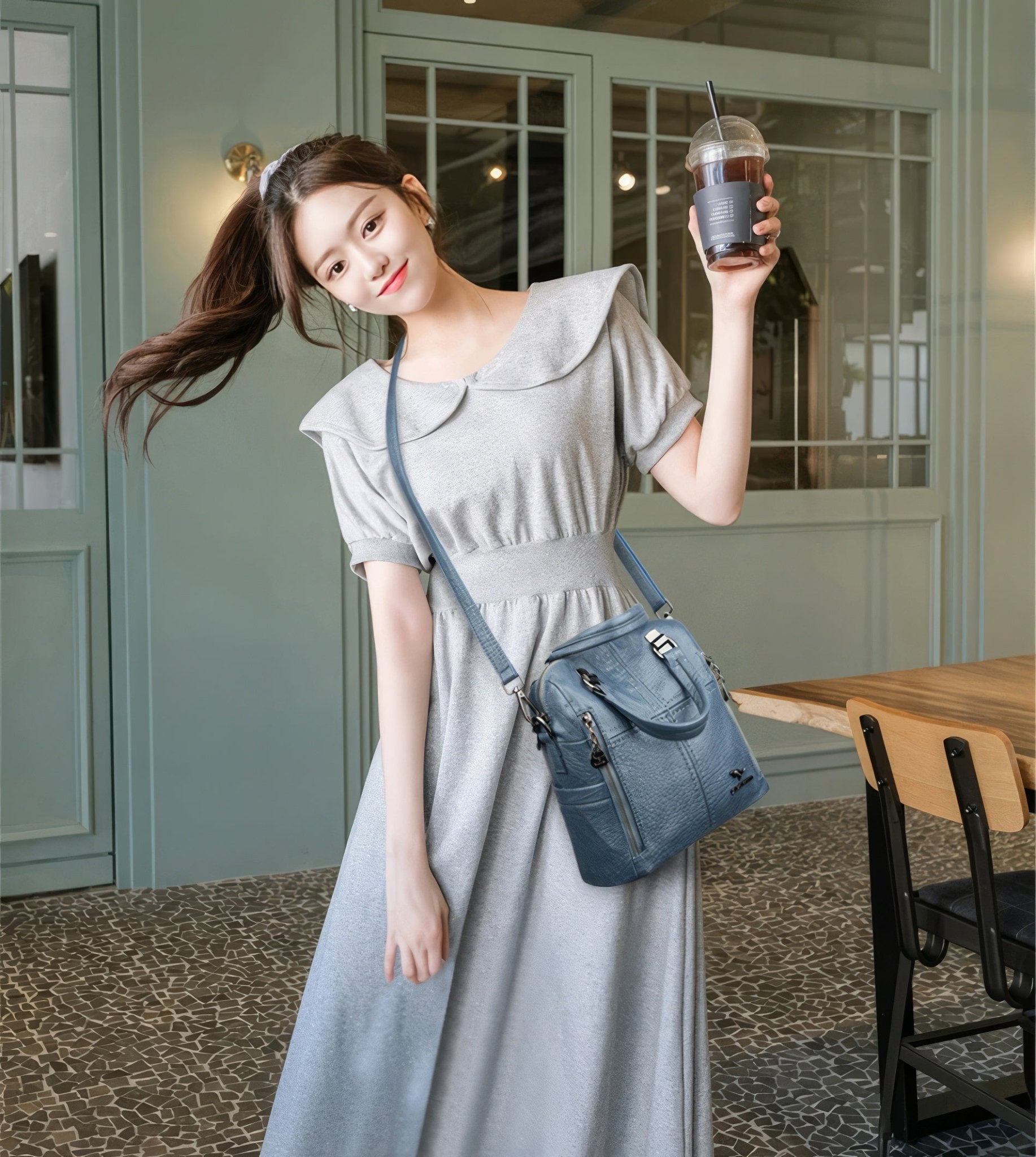 Leather Backpack High Quality Women Shoulder Bags Multifunction Travel Backpack - Lusy Store LLC